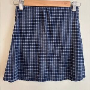 Urban Outfitters Blue Plaid Mini Skirt